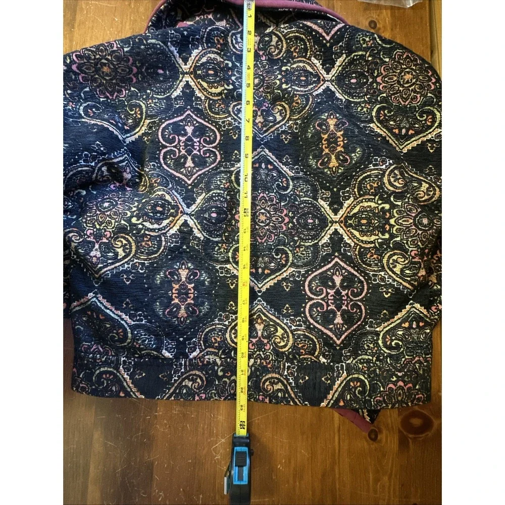 Free People Women's Small Tapestry Labyrinth Moto Jacket Bohemian‎ Hipster Chic